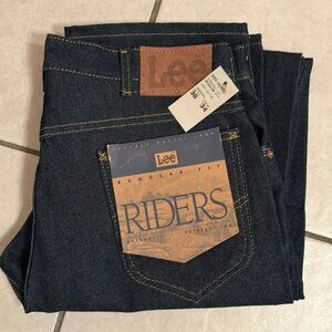 Rare vintage Lee Riders crisp raw rigid denim jeans USA 36x34